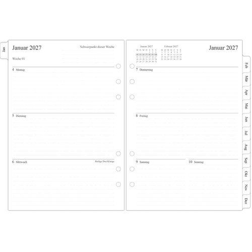 2027 wochenplaner einlage - 2027,