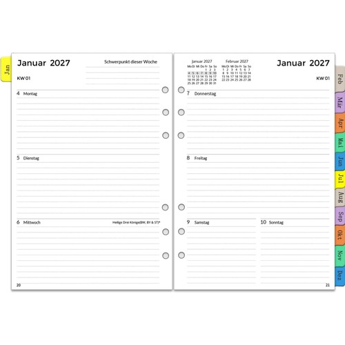 Kalender einlagen 2027 - kalender,