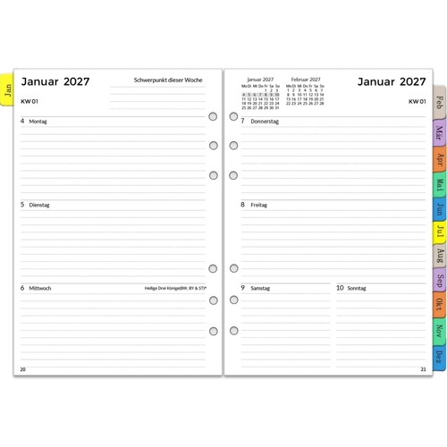 Kalender einlagen 2027 - einlagen, a5,