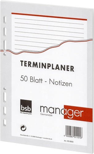 Ersatzeinlage notizen 6 fach - notizen, 6-fach