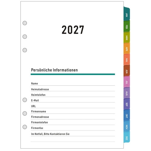 Wochenplaner einlage 2027 - einlage, a5