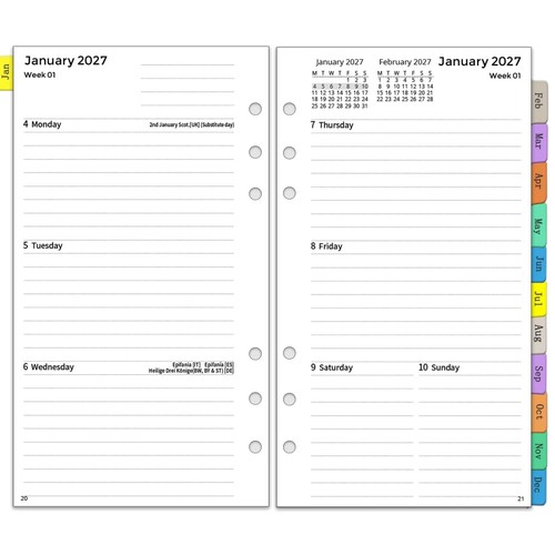 Kalendereinlage kalender - kalendereinlage, a6