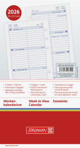 2026 brunnen zeitplaner - zeitplaner, a6