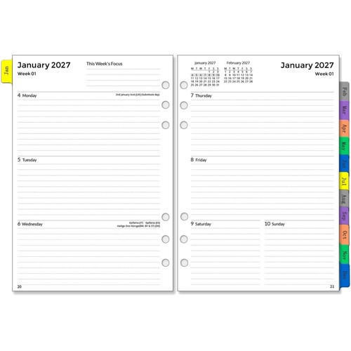 Wochenplaner 2027 kalender - wochenplaner, a5