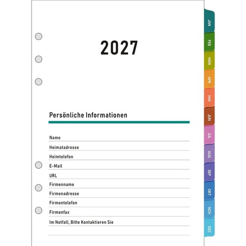 Wochenplaner einlage 2027 - a5,