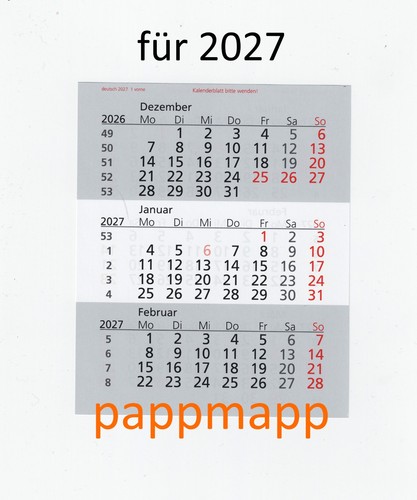 2027 kalenderblätter für - 2027,