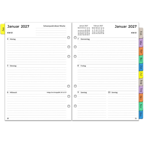 Wochenplaner 2027 kalender - wochenplaner,
